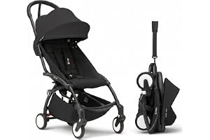 Stokke YOYO3 Travel Stroller from 6 Months, Easy Fold, Black/Black | Includes Frame, Seat Cushion, & Canopy, Light & Compact, Carry-on Compatible, Storage in Zip Back Pocket & Under Seat Basket