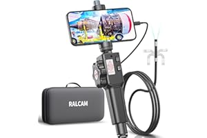 Two-Way Articulating Borescope for Smartphone&iPhone, Ralcam 8.5mm/0.33inch Endoscope Camera with Light, HD 1080P Inspection Camera Automotive Tool