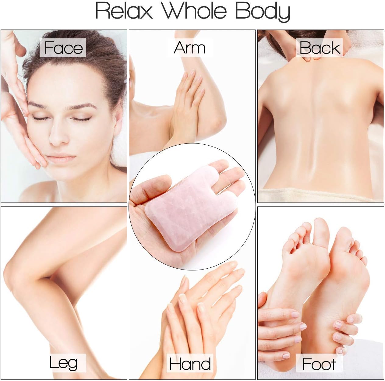 Pinkcity Kraft Pink Rose Quartz Gua Sha Board for Facial Skincare, Natural Healing Stone Guasha Tools for Anti-Aging Anti-Wrinkles, Lifting Your Face and Lymphatic Drainage