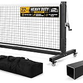 Eastrexon Pro Pickleball Net, 22 FT Tournament-Grade Size | Heavy Duty Steel Frame, 30-ply Sturdy Net, Universal Wheels, 600D Carry Bag, Perfect for Indoor/Outdoor Use