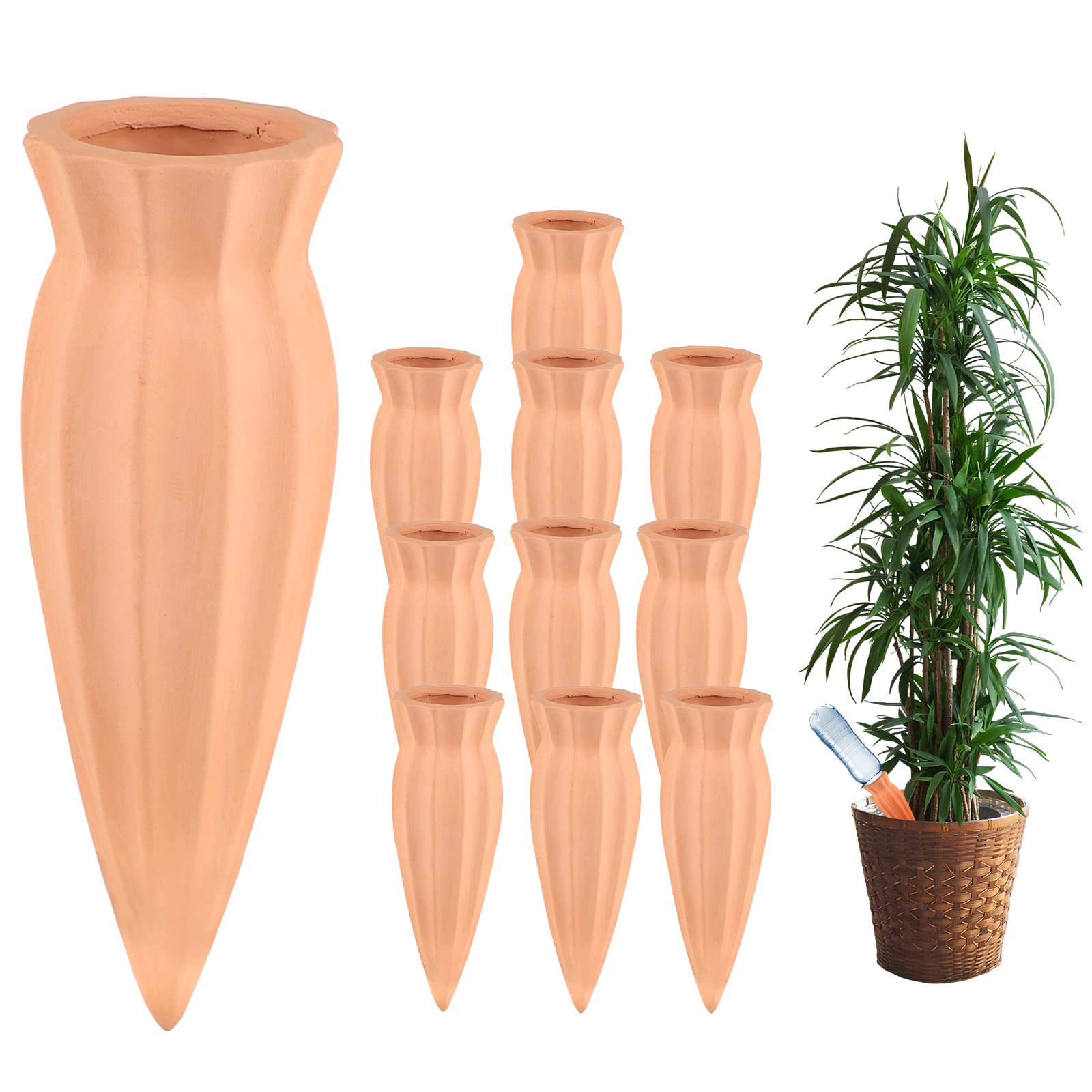 EXLECO Pack of 10 Clay Cones Watering Plants Watering Ball Plants Water Dispenser Clay Automatic Watering Indoor Plants Watering Cone Irrigation System Ball Shower for Indoor Plants Balcony Boxes