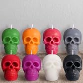 Nuanchu 8 Pcs Goth Skull Candles Set Colorful Gothic Candles Vegetable Wax Candlestick Goth Home Decor for Halloween Xmas Haunted House Decoration