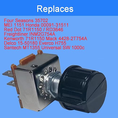 Universal 3-Speed AC Blower Switch With Cover - Replacement For