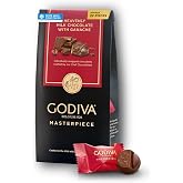 Godiva Masterpiece Milk Chocolate Bag, Ganache Center, Kosher, 7oz | Individually wrapped, Milk chocolate ganache, Kosher, Halal, Black &amp; red bag with gold foil, Approx 22 pieces