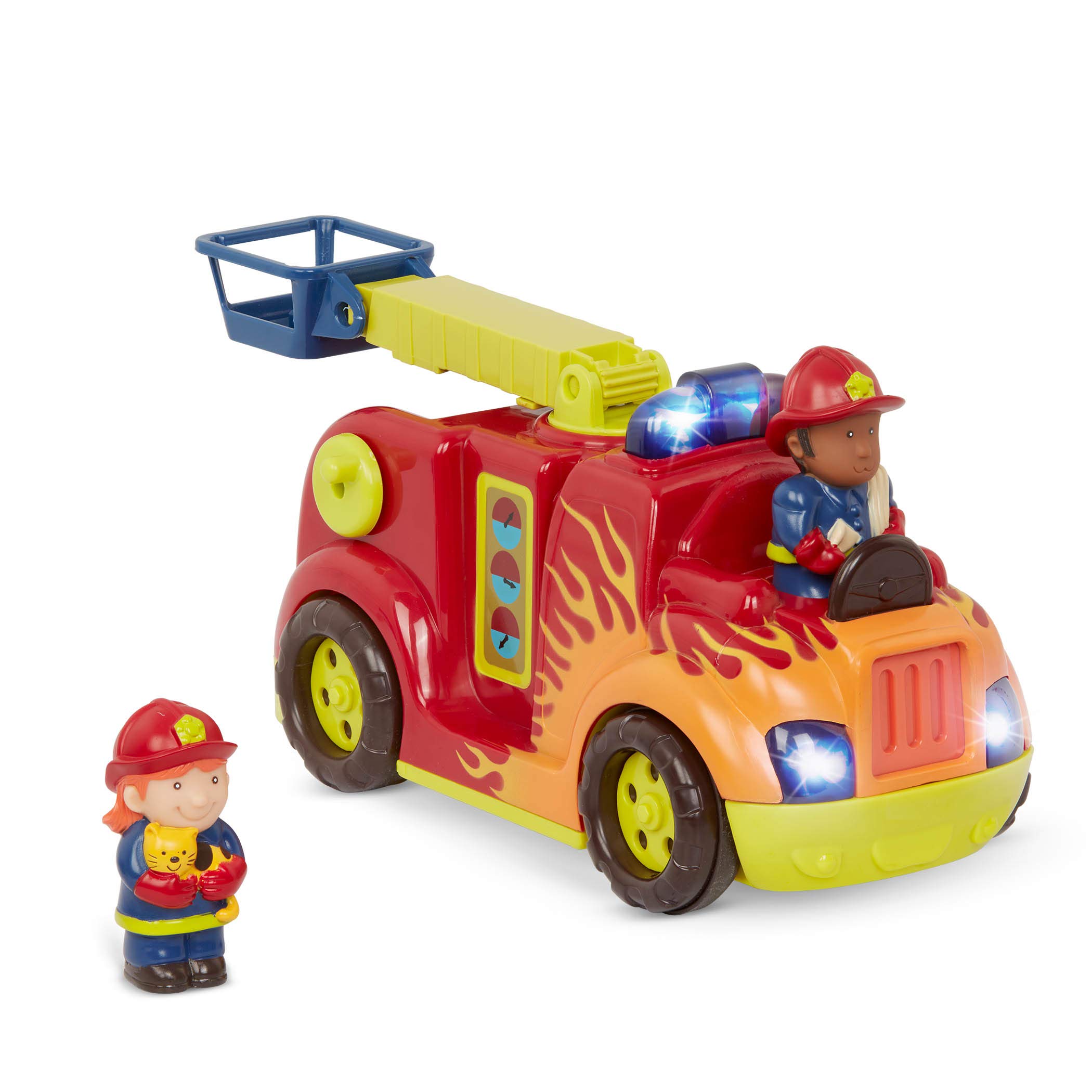 B. toys by Battat - Rrrroll Models Fire Flyer - Toy Firetruck with Movable Parts and Firefights for Toddlers 18 Months +