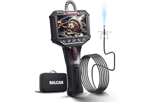 Ralcam Two-Way Articulating Borescope with 10FT Semi-Rigid Cable, 0.33in/8.5mm Inspection Endoscope Camera with Light HD Vide