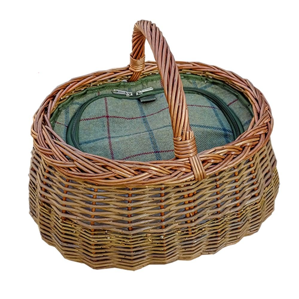 Red Hamper S058C/HOME Deluxe Wicker Car Basket with Fitted Cooler, Brown, 21 x 40 x 32 cm