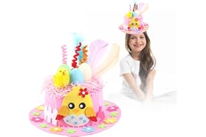 Yushanju Easter Crafts Kits Children DIY Easter Hat Kit Easter Chick Bunny Egg Crafts Kit Easter Crafts