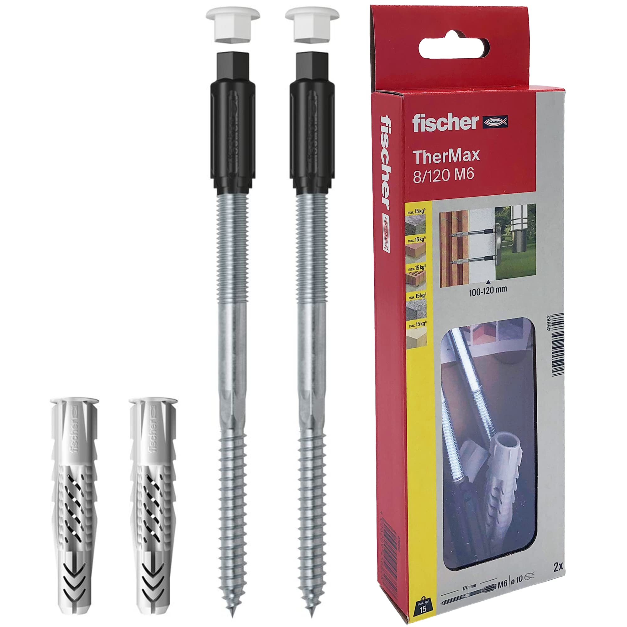 Fischer 45682 8/120 M6 B "Thermax" Stand-Off Installation - Multi-Colour (2-Piece) — image 1
