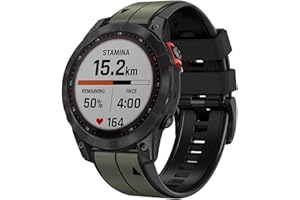 Abanen Quick Fit 26mm Silicone Watch Bands for Garmin Fenix 7X / Fenix 6X / Fenix 5X / Instinct 2X,Soft Sport Bicolor Waterproof Wristband Strap for Garmin Enduro 2, epix Pro 51mm,Tactix 7 Pro