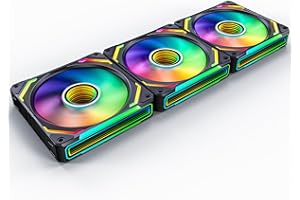 AsiaHorse COSMIQ 120mm PC RGB Fans Computer Case Fans, 5V 3-PIN Connector Daisy Chain PWM Cooling Fans with Controller for Cases CPU Liquid Coolers (Black COSMIQ Forward Fan, Black-3)