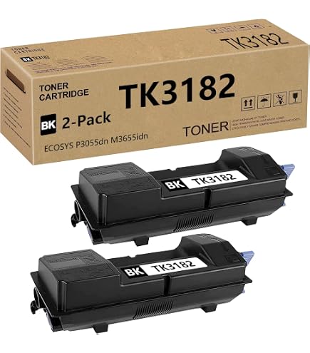Amazon.com: Kyocera TK-3182 (TK3182) Black Toner Cartridge 2-Pack