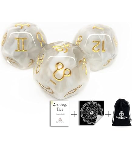 Set De 3 Dés Runes En Résine - Divination, Astrologie, Jeux De Société, Dés Polyédriques, Accessoire Mystique Pour Adultes