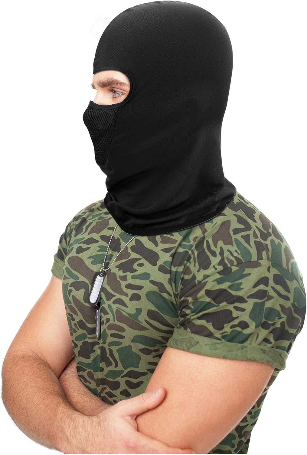 3 Pieces Balaclava Face Mask Motorcycle Windproof Camouflage Fishing Face Cover (Black) at  Men’s Clothing store