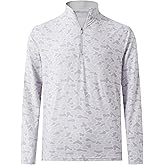 M MAELREG Quarter Zip Golf Pullover Men Dry Fit Long Sleeve Performance Wicking 1/4 Zip Full Print Pullover Mens Sweatshirt