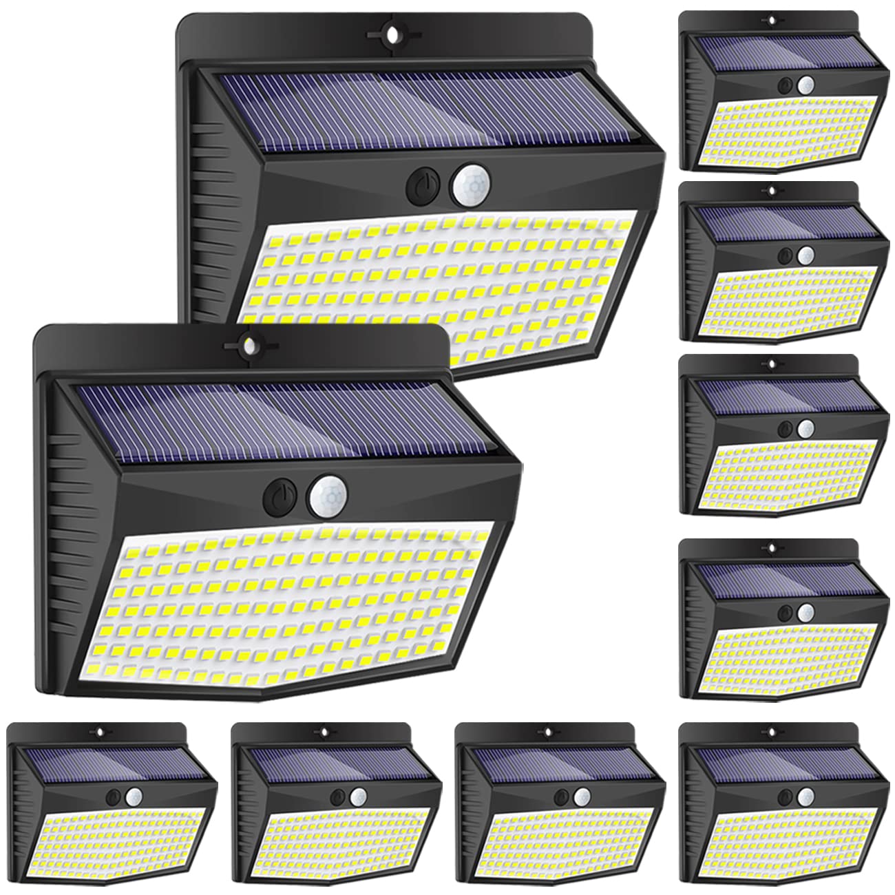 Solar Lights for Outdoor Use with Motion Sensor, Pack of 10, 138 LED, 3 Modes, 270° Solar Motion Sensor, Outdoor, Solar Outdoor Light with Motion Sensor, Solar Light with Motion Sensor, Wall Light, Garden