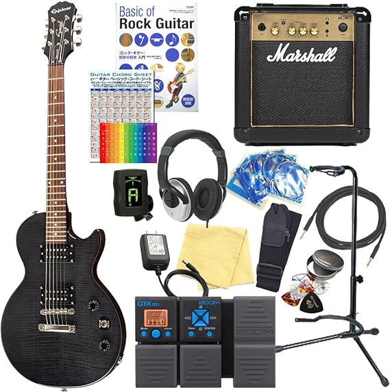 Amazon エピフォン レスポール Epiphone Les Paul Special Ii Plus Top T Blk レスポール スペシャルii プラストップ エレキギター マーシャルアンプ付 初心者 18点セット Zoom G1xon マルチエフェクター付 エレキギターセット 楽器