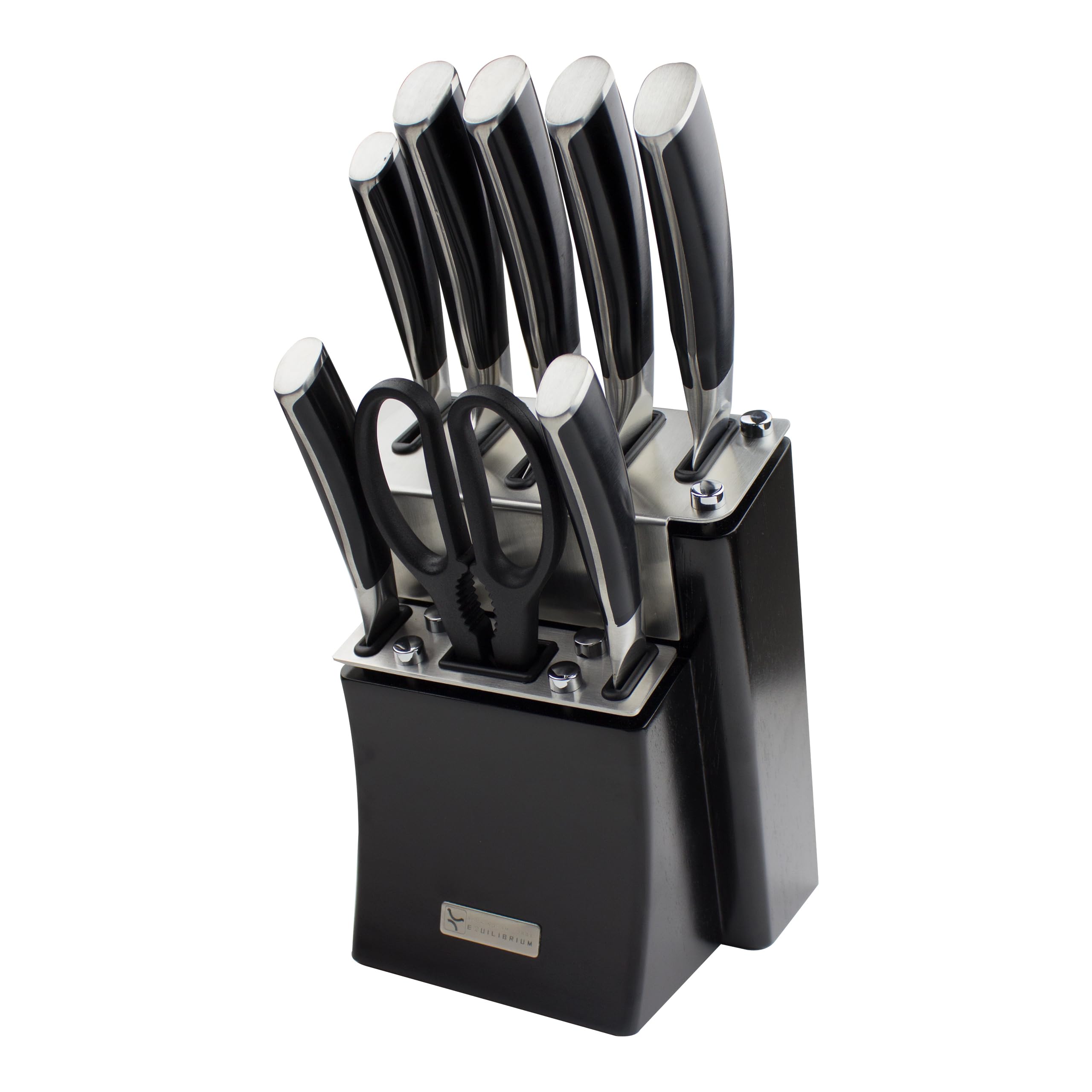 Rockingham Forge Equilibrium 9-Piece Kitchen Knife Block Set, Professional Stainless Steel Chefs Knives Selection
