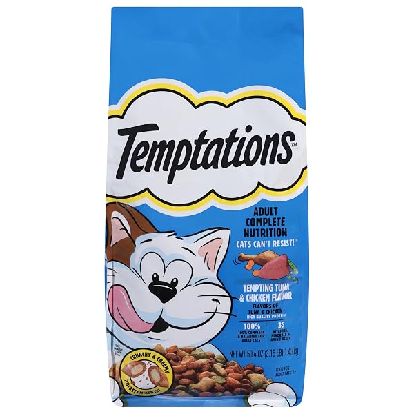 TEMPTATIONS, TEMPTING TUNA & CHICKEN FLAVOR CAT FOOD,...