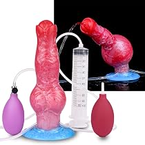 Amazon.com: Squirting Inflatable Dog Knot Dildo Soft Silicone Anal ...