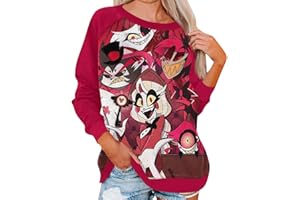 BTLYUIOAPE Hazbin Hotel Hazbin Hotel Merch Women'S Sweatshirt Novelty Round Neck Long Sleeve Pullover Tops Anime Shirts 2024