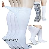 Aisesine Walking Boot Sock Replacement Extra-Wide Knee High Socks for Foot Brace,Fracture Boot Men & Women 2 Pairs