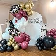144pcs Black And Gold Balloons Arch Kit Black Gold Confetti