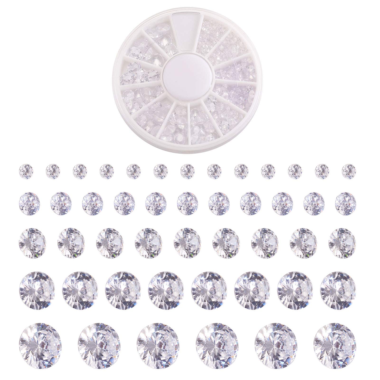 Craftdady 376pcs 4 Sizes Clear Cubic Zirconia Stone Loose CZ Rhinestone Faceted Cabochons for Earring Bracelet Pendants Jewelry DIY Craft Making — image 1