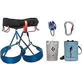 BLACK DIAMOND Men's Momentum Rock Climbing Harness, Adjustable Loops | trakFIT leg loops, pre-threaded buckle, gear loops organize quickdraws, cams, belay tools, and essentials