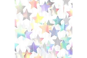 Iridescent Disco-Holographic Party-Decorations Christmas Garland - 62ft Twinkle Little Star Streamers Hanging Banner,Wedding Birthday Bachelorette Baby Bridal Shower Decor Hugtmr