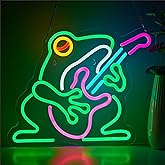 Cowboy Frog Neon Sign for Wall Decor, Musician Frog LED Neon Signs Lights for Bedroom Wall Decor Room Men Cave Game Room Decor, Birthday Party Decoration Gift