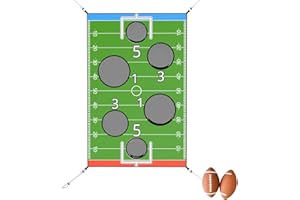 jumpfly Trampoline Football Game Accessories, Toss Throwing Target Net Fits 8 FT/10 FT/12 FT/14 FT Recreational Trampolines with Two Footballs - Trampoline Indoor Outdoor Party Games for Kids