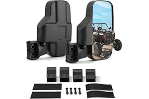 KEMIMOTO UTV Mirrors UTV Side Mirrors Fits 1.6-2 IN Roll Cage Compatible with Pioneer Polaris RZR 900 1000 Can Am Kawasaki Mu