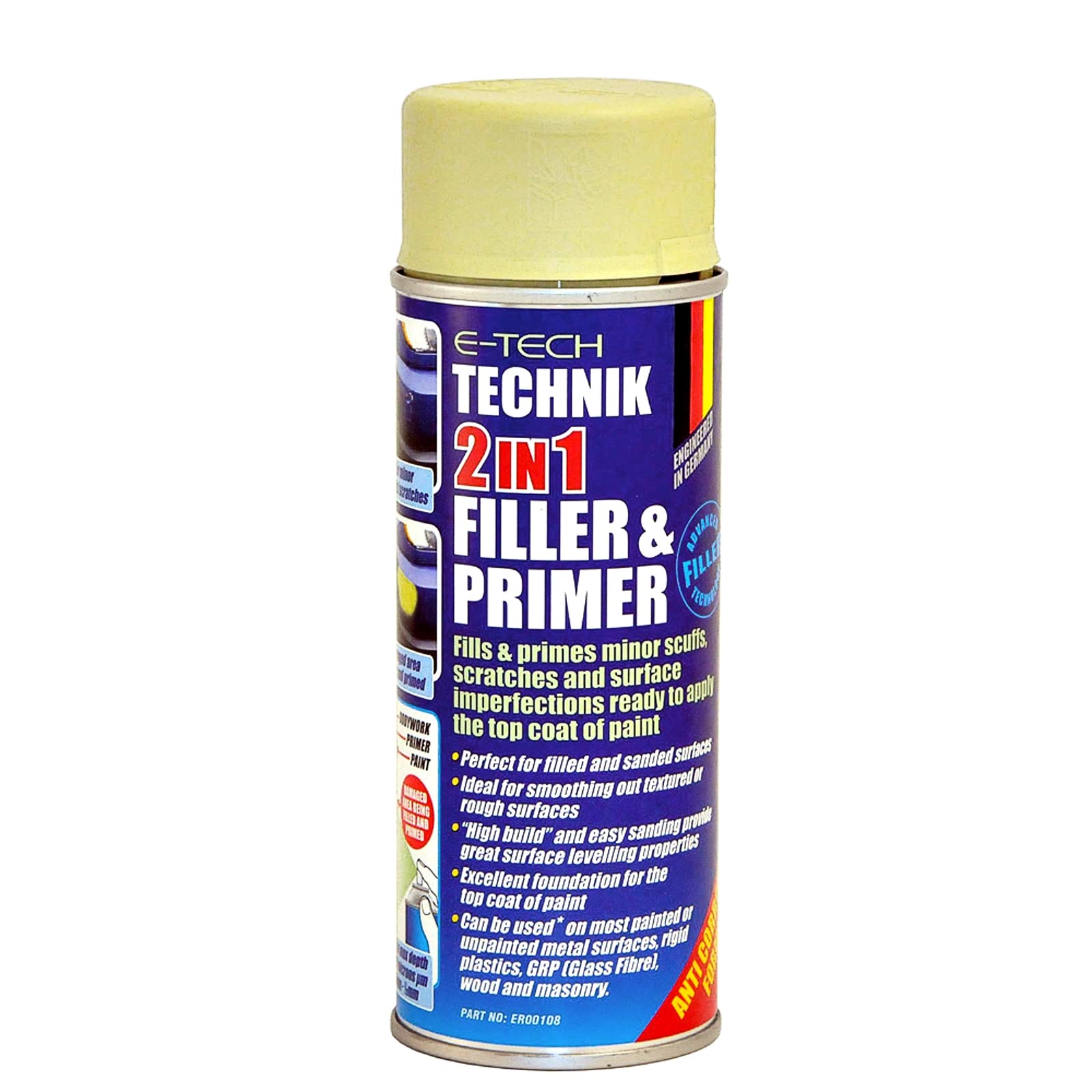 E-TECH Technik 2 in 1 Filler & Primer - 400ml - Ideal for smoothing out textured or rough surfaces
