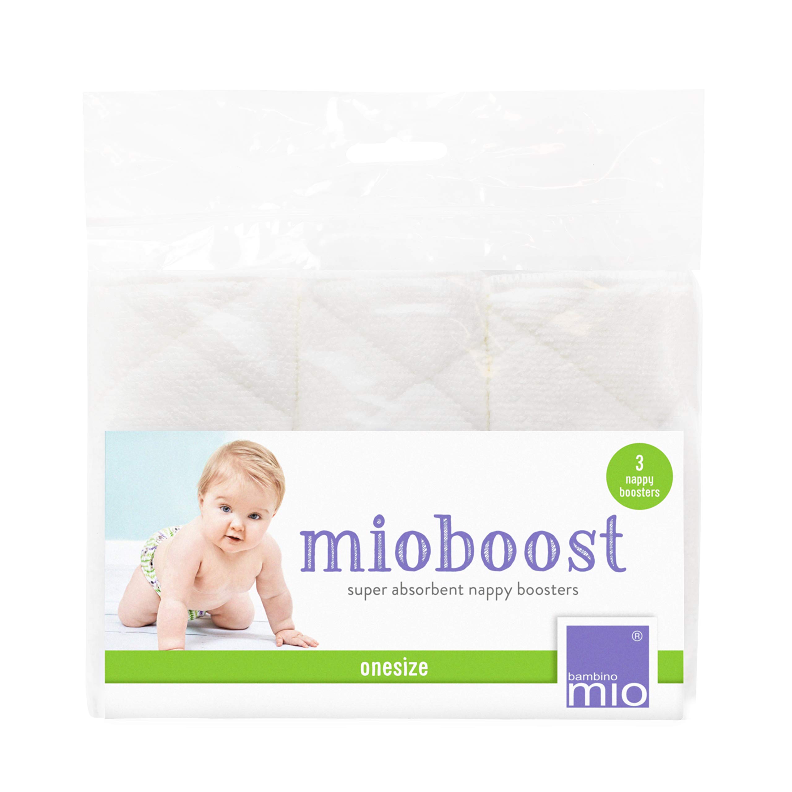 Bambino Mio, Mioboost Classic Flat Nappy Insert to Maximise Absorbency, White, 3 (Pack of 1)