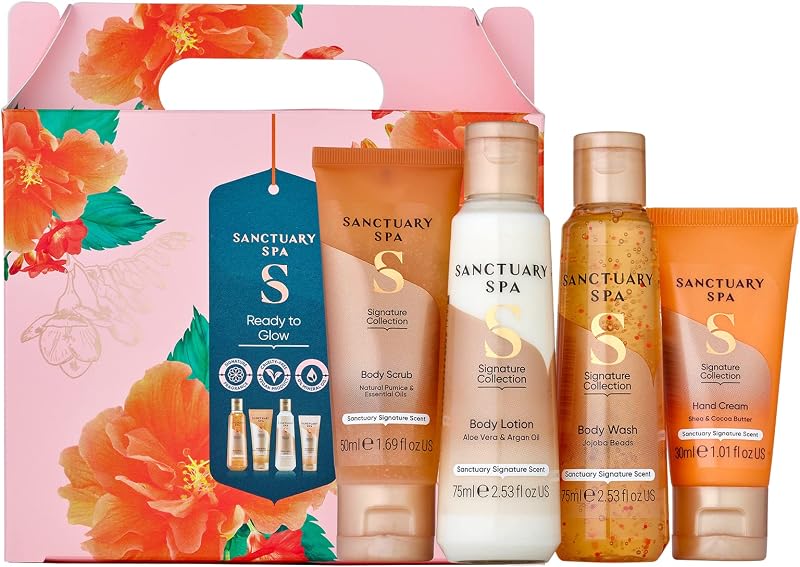 Sanctuary Spa Ready To Glow Gift Set for Women, Vegan, Cruelty-Free, 230ml
