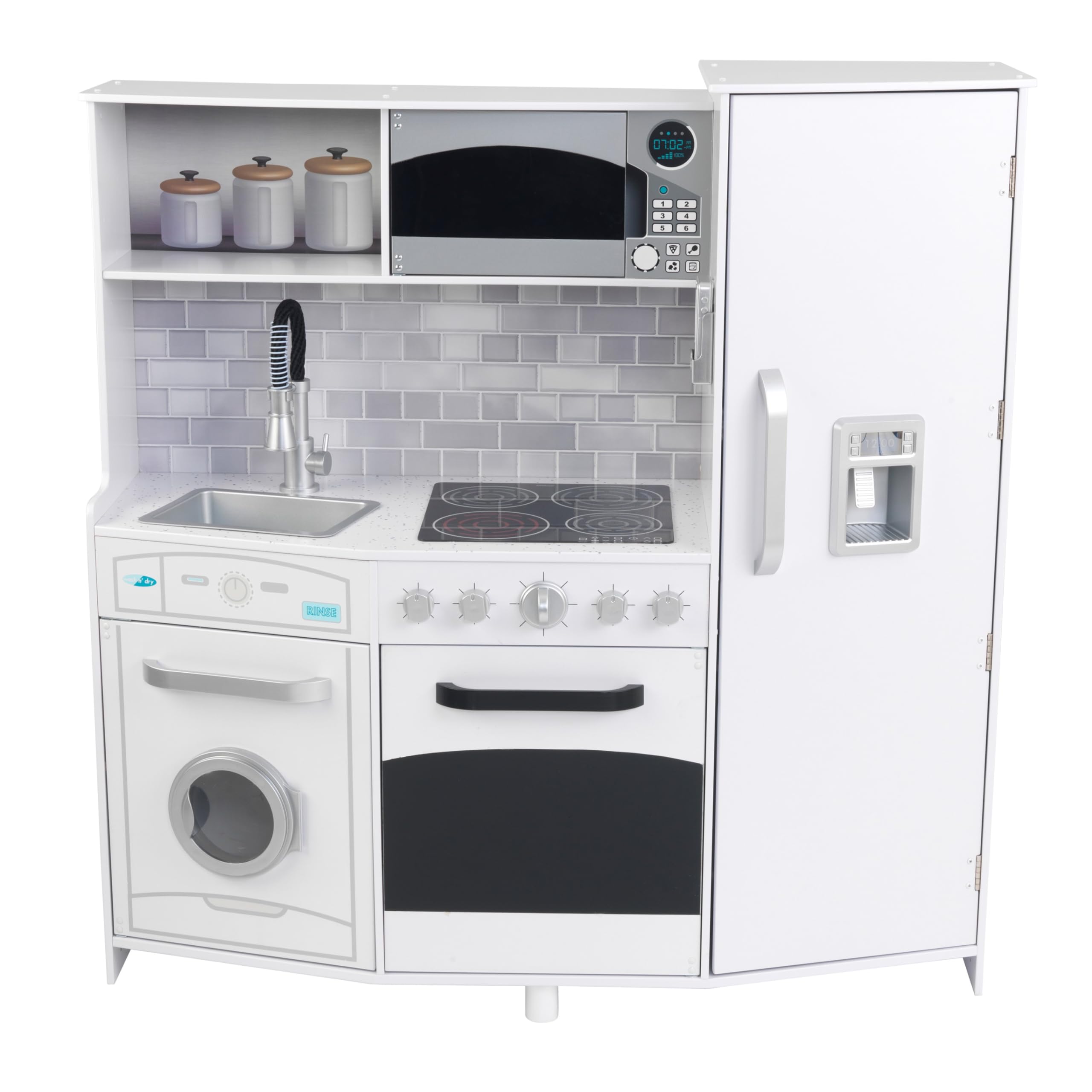 Photo 1 of KidKraft Large Wooden Play Kitchen with Lights & Sounds, Icemaker, Play Phone, White, Gift for Ages 3+