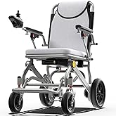 Ultralight 34lbs Foldable Electric Wheelchair for Adults, 350lbs Capacity, 500W Motor & Detachable Lithium Battery, Aluminum Frame Electric Wheelchair, All-Terrain Magnesium Wheels