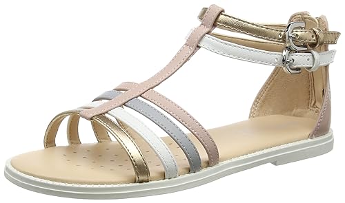 Geox Mädchen J Karly Girl D Offene Sandalen mit Keilabsatz