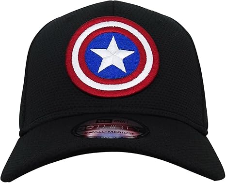 Captain America Shield Black 39Thirty Cap- Peque?o / Medio: Amazon ...