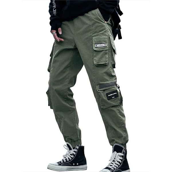 PAODIKUAI Uomo Techwear Nero Opaco Pantaloni Jogger