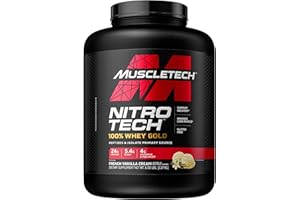 Whey Protein Powder MuscleTech Nitro-Tech Whey Gold Protein Powder Whey Protein Isolate Smoothie Mix Protein Powder for Women & Men Vanilla Protein Powder, 5 lbs (69 Serv)-package varies