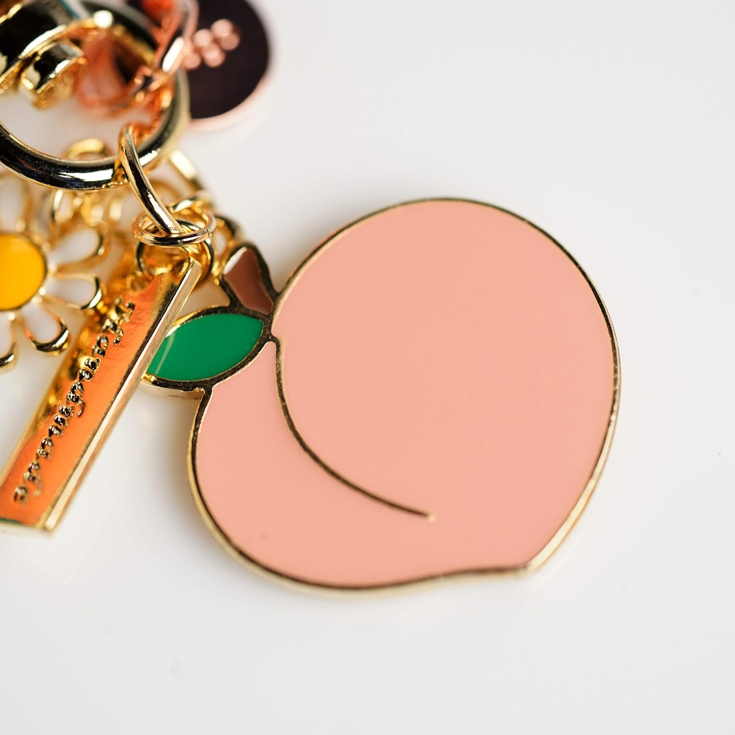 elago AirPods Keyring [PEACH] - Charm for AirPods, Handbag, Tote, Purse, Backpack, Bag, Car Key, Durable Keychain, Sturdy material, Cute Accessories for Women: Clothing