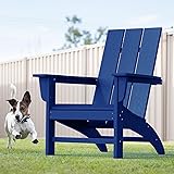 POLYDUN Modern Adirondack Chair, HDPE Plastic Patio