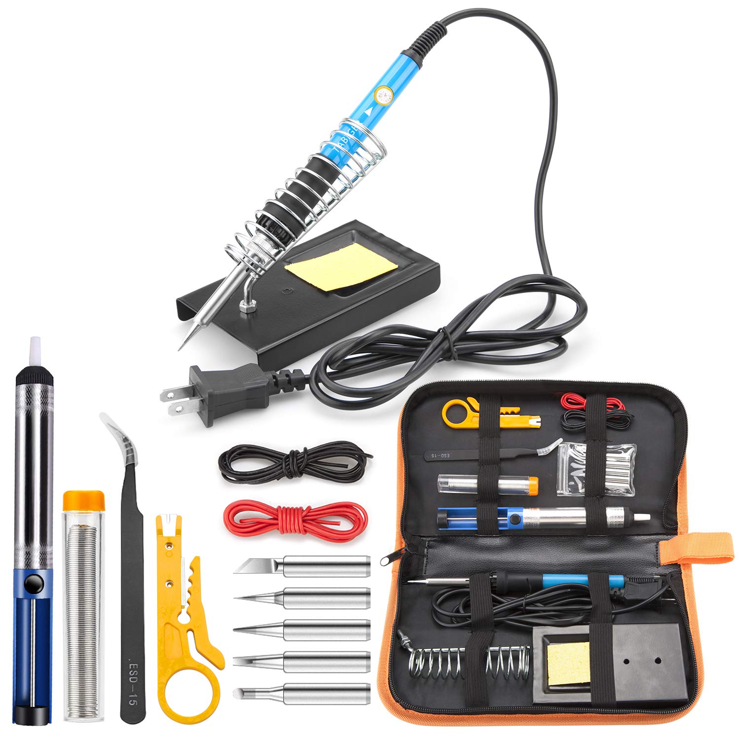 Tabiger Soldering Iron Kit 15in1, 60W Soldering Iron with Adjustable
