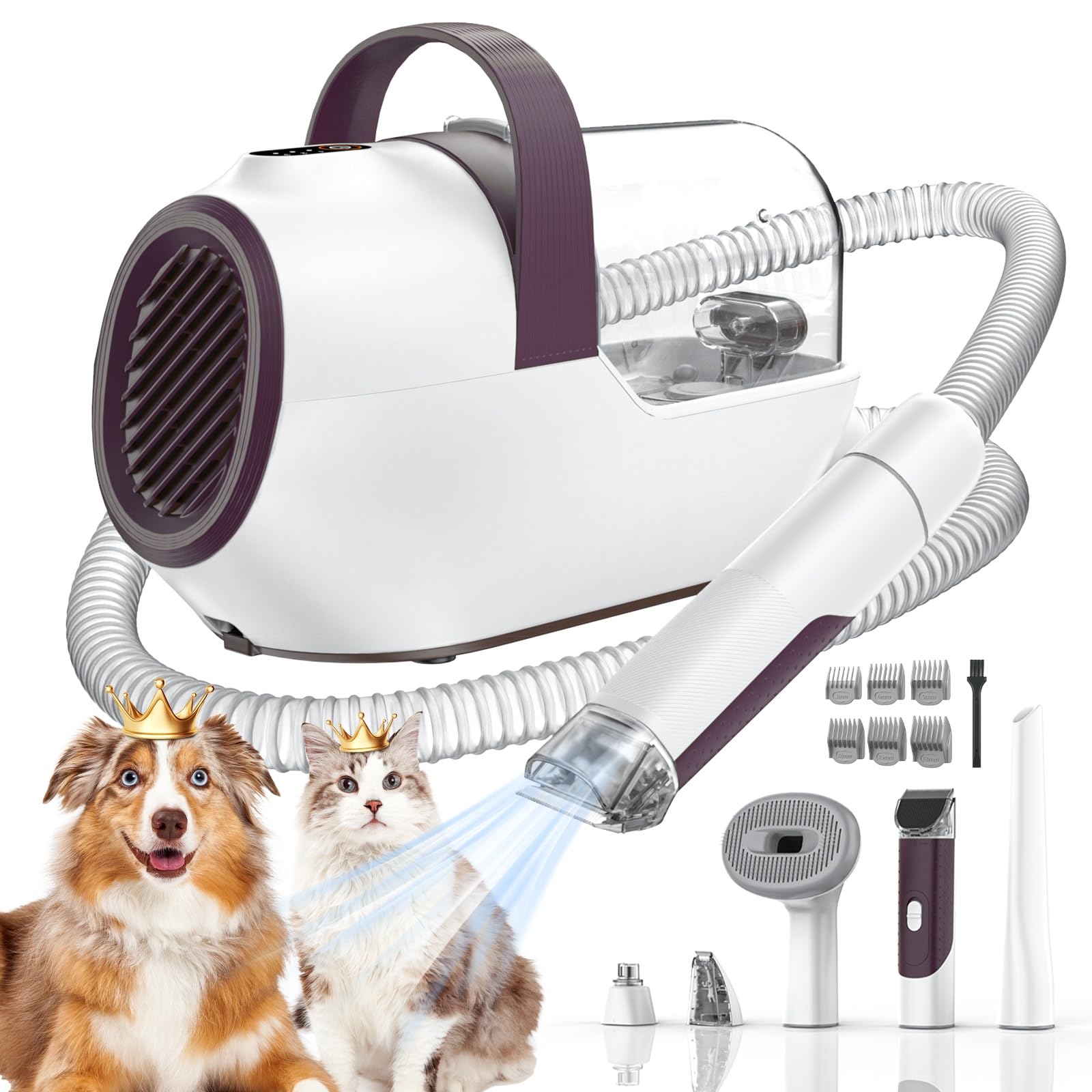 Photo 1 of Ozumek Dog Grooming Vacuum, Dog Grooming Kit with Pet Clipper Nail Grinder, 6 Pet Grooming Tools (Caramel)