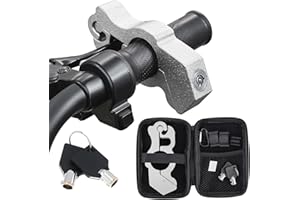 Windance Motorcycle Handlebar Lock Anti Theft Heavy Duty Brake Lever Parking Security Lock for Mopeds Motorbike Bike ATV (Silver)