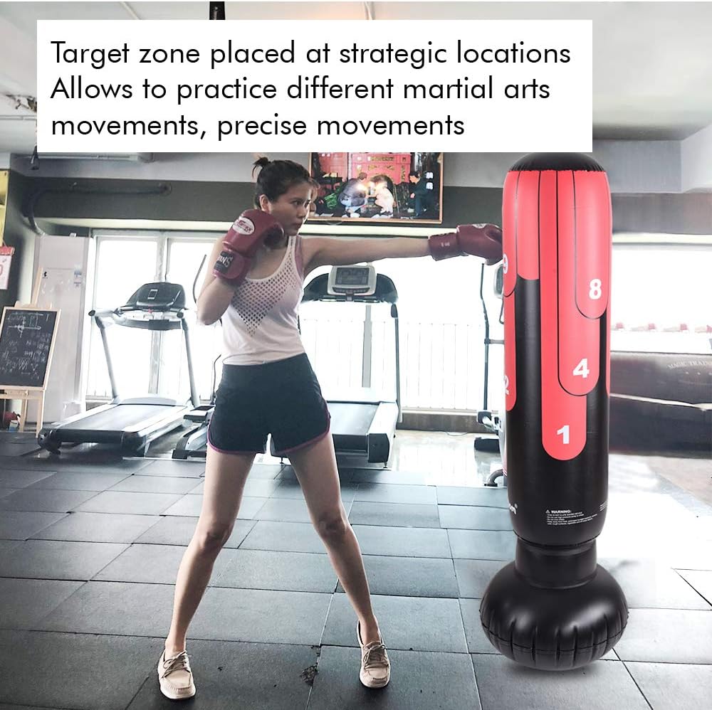 Inflatable Punching Bags, Boxing Bag with Stand, Focal Bags for Kids or Adults, Fitness Punching Bag : Sports & Outdoors