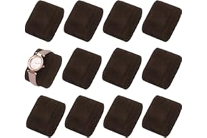 uxcell 12pcs Bracelet Watch Pillow Velvet Jewelry Display Pillows Cushion Pad Watch Storage Pillow for Watch Box Dark Brown