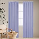 Deconovo Energy Saving Blackout Curtains Pencil Pleat Panels Light Purple 79in view 7